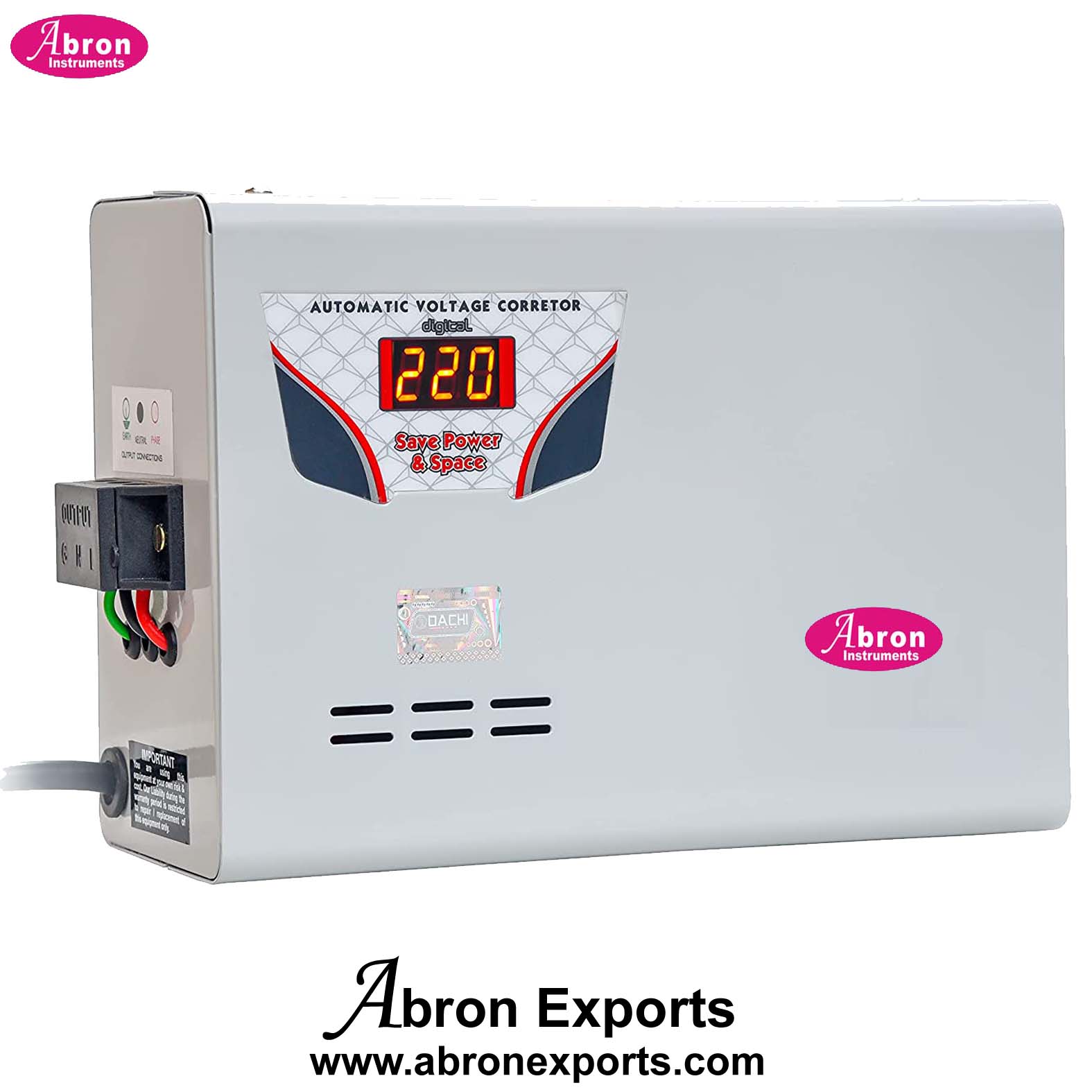 Voltage Stabilizer Automatic Digital 1.5 Ton AC Input 170-250v AC output 220V +10% solid state with connector AE-1396-D3